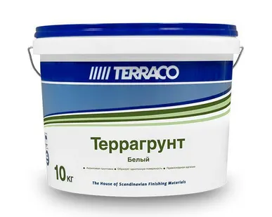 фото Антищелочная грунтовка Террако Террагрунт Белый 10 кг