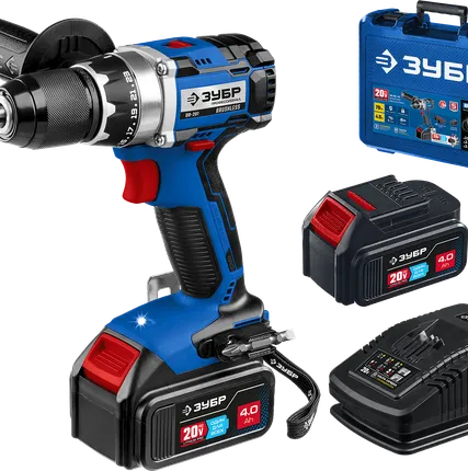 Фото №0 Бесщеточная дрель-шуруповерт, 2 АКБ (4 Ач), в кейсе DB-201-42