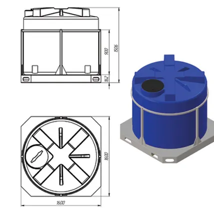 Фото №2 Емкость Т 2000 литров в обрешетке