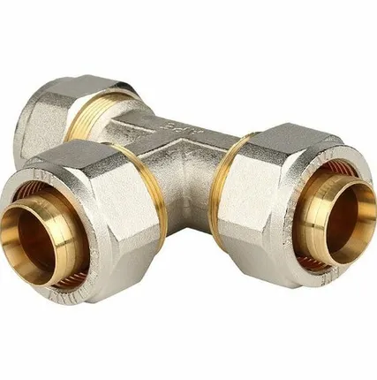 Фото №0 Тройник STOUT равнопроходный 32x32x32 для металлопластиковых труб винтовой