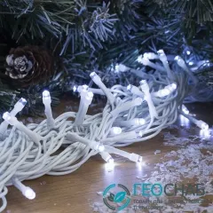 фото Светодиодная гирлянда-нить 100 led (10м) нить белая, свечение бело-синее