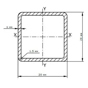 Фото №0 Труба профильная 20х20х1.0