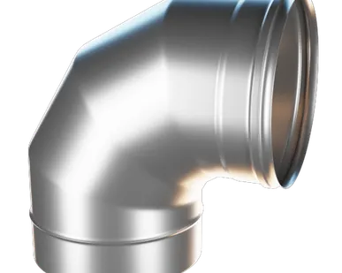 фото Колено 90° d 200 (0,5мм) из оцинкованной стали BRIZ (воздуховод, дымоход, вентиляция)