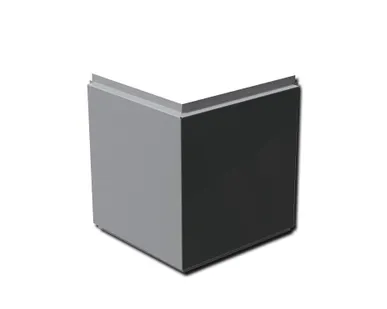 фото Кассета фасадная угловая открытого типа с порошковым покрытием, 1,2 мм RAL 9006 бело-алюминиевый