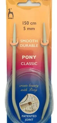 Фото №0 50511 PONY Спицы круговые 5,00 мм/ 150 см, алюминий, 2 шт.