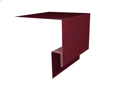 фото Планка околооконная сложная (Блок-хаус, Экобрус) Grand Line 200х50х23 0,5 Satin с пленкой RAL 3005 красное вино