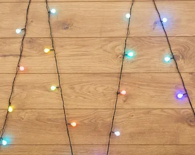 фото Гирлянда "LED-Шарики" 5м d=18мм 30LED RGB темно-зел. провод 3.6Вт 220В IP20 NEON-NIGHT 303-549