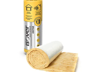 фото Утеплитель ИЗОВЕР Сауна-50/Е/К-50*1200*12500 1рул. 15м2, 0,75м3