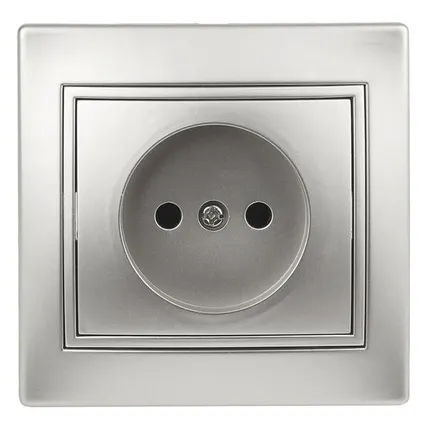 Фото №0 Розетка СП Plano 2P 1-201-03 16А-250В IP20 алюм. Intro Б0030054