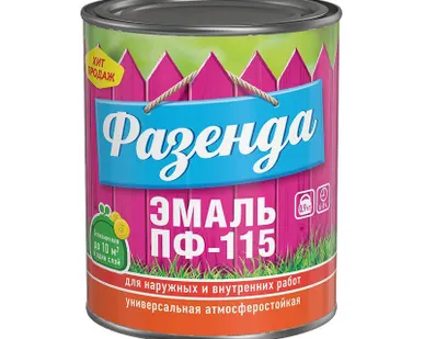 фото Эмаль ПФ-115 белая Фазенда Текс 0,9кг