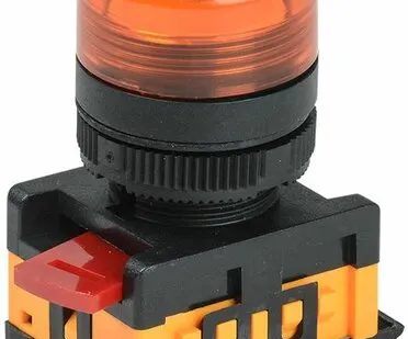 фото Лампа AL-22TE сигнальная d22мм желтый неон/240В цилин...