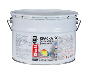фото Краска вд фасад  9 л база А всесезон DALI Рогнеда (1) зз П