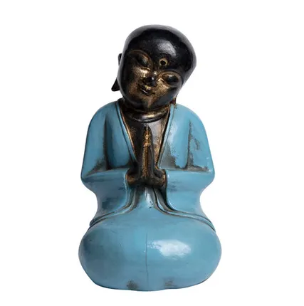 Фото №0 Фигурка Будда - младенец, молящийся, средний, голубой, 30см, дерево, Chateau Collection CC-BCPM-B