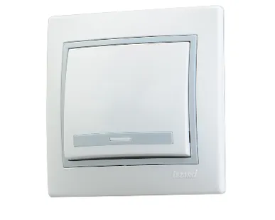 фото Выключатель 1-кл. СП Мира бел/сер. Lezard 701-0215-100