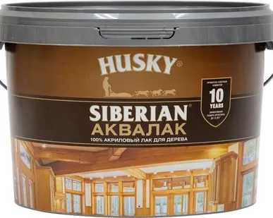 фото Лак HUSKY Лак для отделки деревянных поверхностей HUSKY SIBERIAN Аквалак 2,5 л полуматовый водный