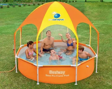 фото Каркасный бассейн BestWay 244x51см с тентом 56432