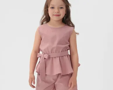 фото Комплект для девочки (майка и шорты) KAFTAN, размер 38 (146-152 см), розовый