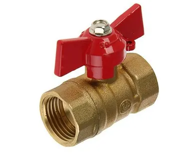 фото Кран шаровой 3/4 дюйма, рукоятка бабочка, резьба внутренняя