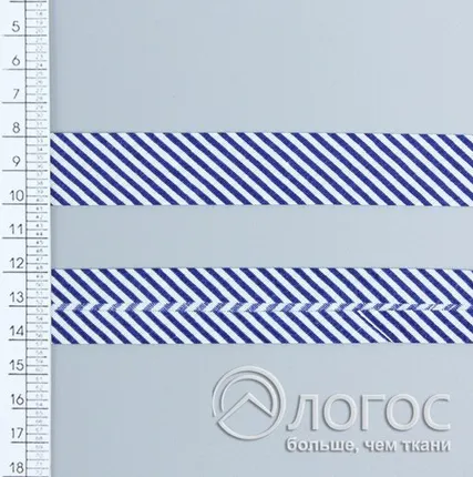 Фото №0 Косая бейка декор. .Т. 20 мм, С8, С8 (бел./син.)