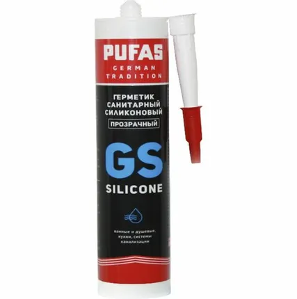 Фото №0 Герметик силиконовый санитарный Pufas GS GT прозрачный (71734000) 280 мл