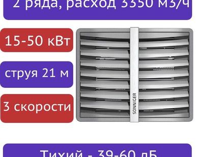фото Тепловентилятор водяной SONNIGER CR2 AC (15-50 кВт) с консолью - плавная регулировка