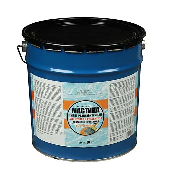 Фото №0 Мастика битумно-резиновая 20 кг ХозДвор, гидроизоляционная