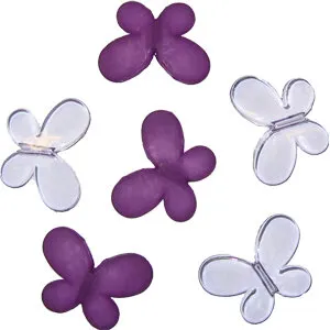 Фото №0 Декоративные бусины Мотылек фиолетовые ассорти 3х2,2см 10шт