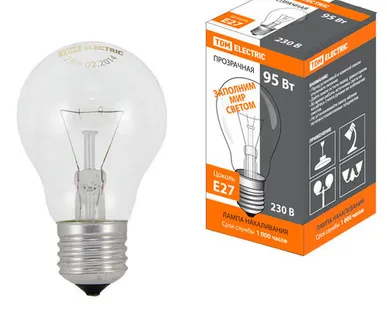 фото Лампа накаливания TDM Е27 Б 95W 230V общего назначения, SQ0332-0038