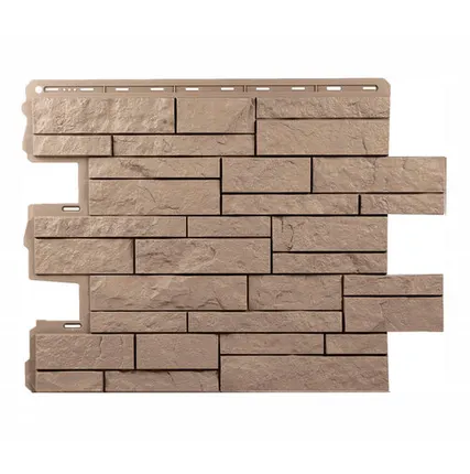 Фото №0 Фасадная панель (АП) Камень ШОТЛАНДИЯ ЭКО бежевый 796*591 мм (раб.размер 680*560)