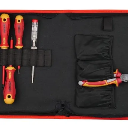Фото №0 Набор отверток Ergonic SL PH PZ (+/-) отвертка тестер сети и диэлектрическиие бокорезы 160мм в сумке Felo 41390504