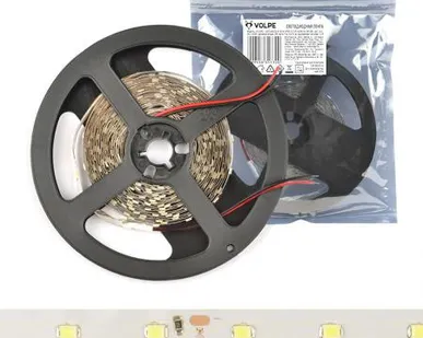 фото Светодиодная лента ULS-Q921 2835-60LED/m-8mm-IP20-DC12V-4,8W/m-5M-WW Гибкая светодиодная лента на самоклеящейся основе. Катушка 5 м. в герметичной упаковке. Теплый белый свет. ТМ Volpe.