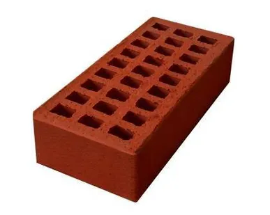 фото Кирпич керамический одинарный пустотелый лицевой Красный М 125-150 Ревда