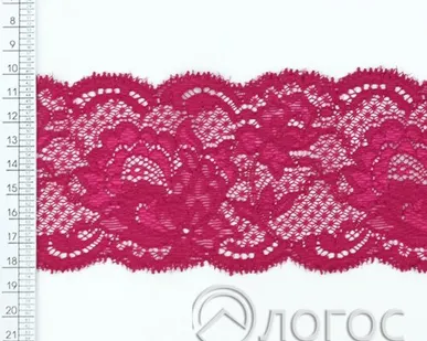 фото Кружево стрейч IS-303 75мм И, фуксия