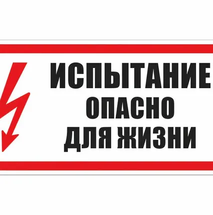 Фото №0 Этикетка самоклеящаяся 150х300 мм, символ "Испытание,...