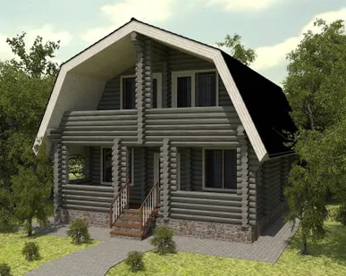 фото Сруб дома 8х10 м двухэтажный