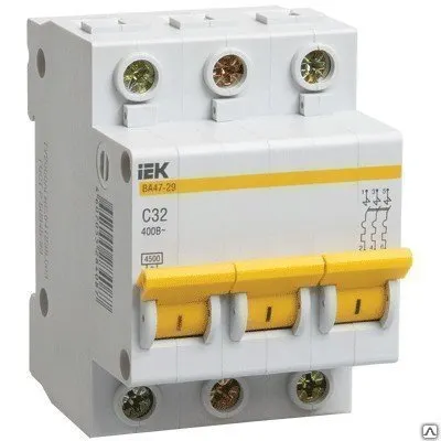 Фото №0 Авт. выкл. ВА47-29 3Р 8А 4,5кА х-ка С ИЭК