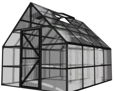 фото Теплица английская ЧЕЛСИ 3х4 м, цвет Черный (RAL 9005)