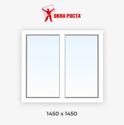 Фото №0 Пластиковое окно Евролайн 82 2-створчатое глухое 1450х1450мм