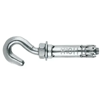 Фото №0 анкер-гильза оцинкованная с крюком ПАРТНЕР AC-GA M10x60 D16 2шт