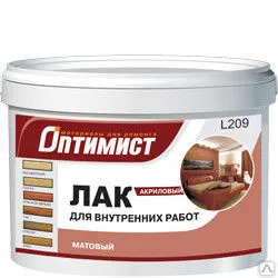 Фото №0 Лак Оптимист акриловый для внутренних работ, бесцветный матовый, 1кг