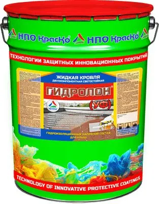 Фото №0 Гидроизоляционная кровельная мастика, двухкомпонентная полиуретановая мастика (наливная кровля) - Гидролон, 20 кг