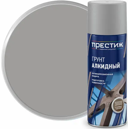 Фото №0 Престиж Грунт алкидный аэрозольный серый 425 мл