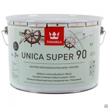 Фото №0 Лак универсальный Tikkurila Unica Super 90 (Тиккурила Уника Супер 90) 0,9л