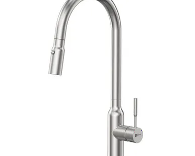 фото Смеситель Lemark Expert LM5086S для кухни с вытягивающимся поворотным изливом