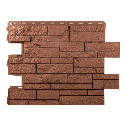 Фото №0 Фасадная панель (АП) Камень ШОТЛАНДИЯ ЭКО терракотовый 796*591 мм (раб.размер 680*560)