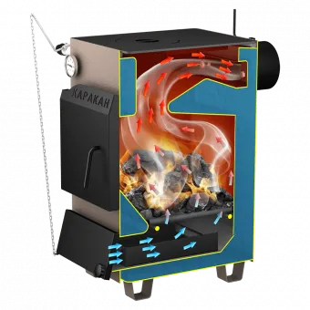 Фото №2 Котел на твердом топливе Каракан 10ТПЭ 3, 10 кВт с плитой