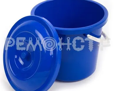 фото Ведро пласт 5л ЮниПласт (с крышкой) голубое (20) (ВМ)