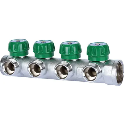 Фото №0 Коллектор регулирующий 1", 4 отвода 3/4" ЕК STOUT