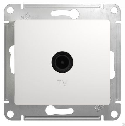 Фото №0 Розетка TV оконечная 1 dB Glossa Белый