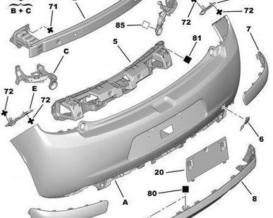 фото Молдинг бампера Citroen C3 New (Ситроен С3 Нью) комплект